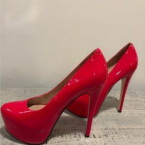 Steve Madden Vibrant Red Platform Heels